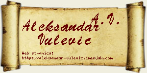 Aleksandar Vulević vizit kartica